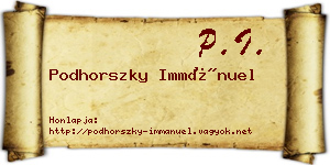Podhorszky Immánuel névjegykártya